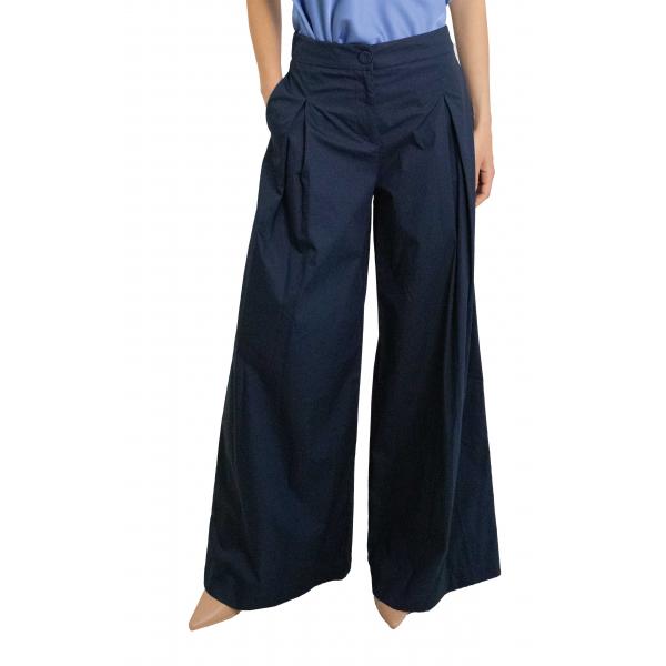 Pantaloni palazzo a vita alta con pince frontali Imperial
